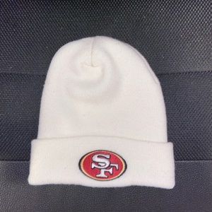 SF niners white beanie